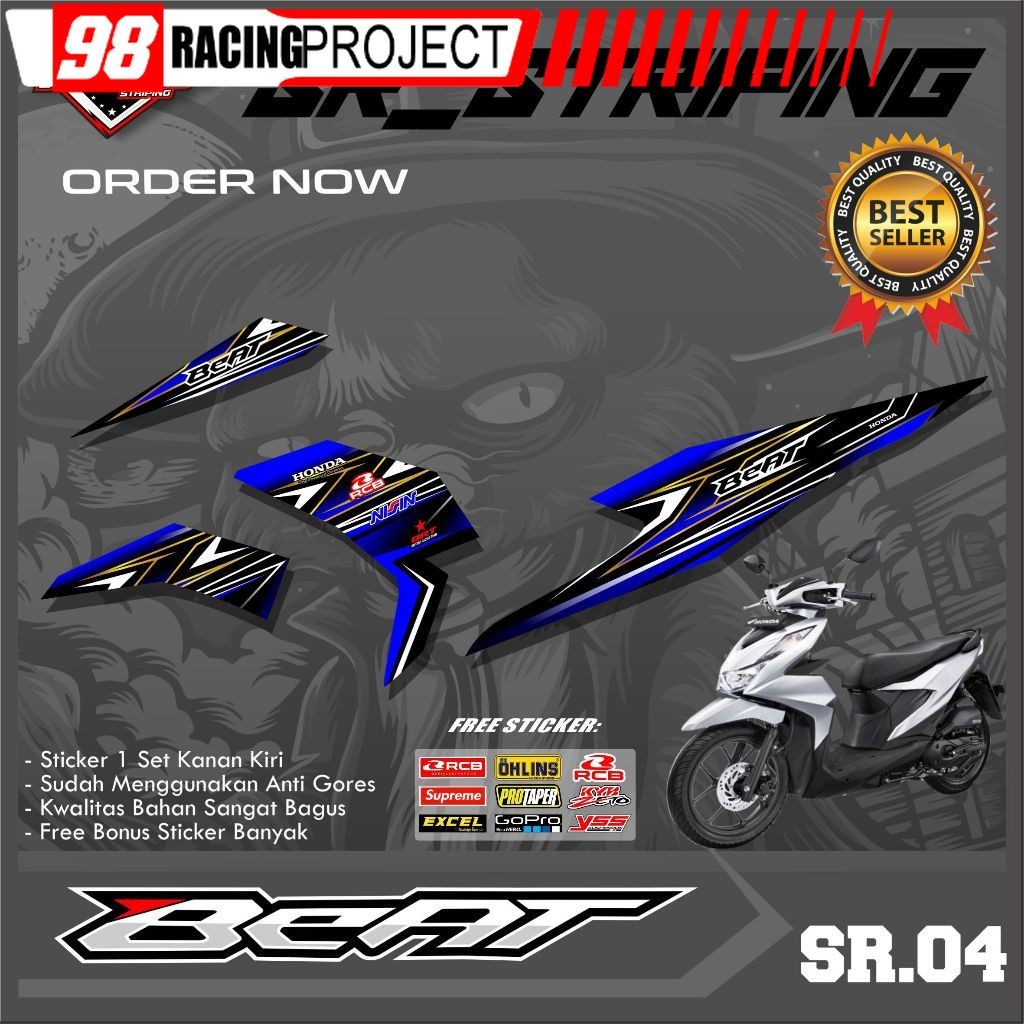Striping Beat Deluxe Street 2020 2021 2022 2023 - Sticker List Variasi Motor Beat Deluxe
