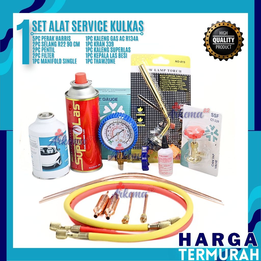 PAKET LENGKAP FREON KULKAS SET | PERLENGKAPAN ISI ULANG FREON COMPRESSOR FREEZER | PAKET ALAT SERVIC