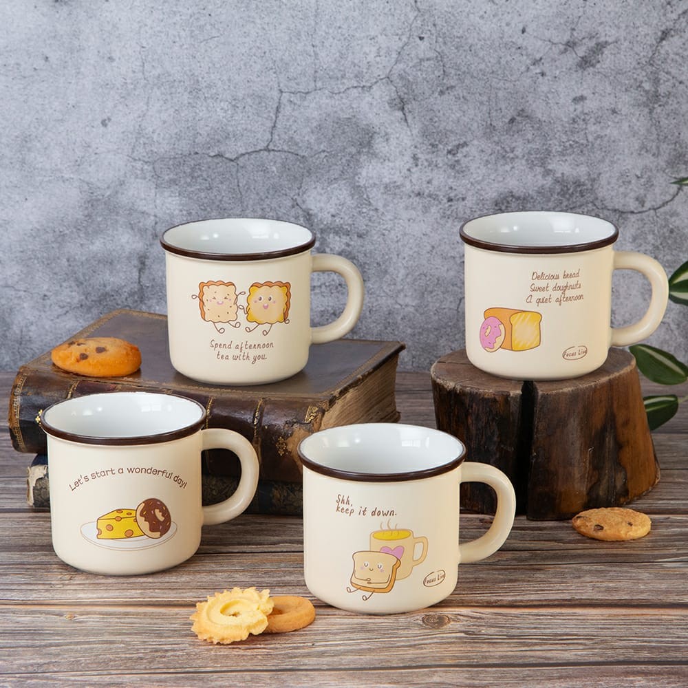 Mug Keramik Aesthetic | Gelas Keramik Tebal Premium untuk Minum Kopi/ hot chocolate/ Hadiah