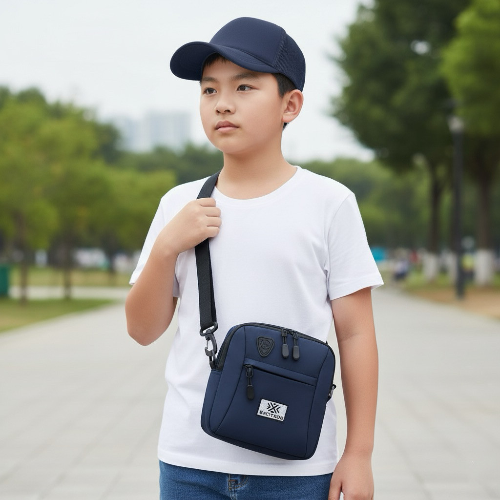 Fareezaolshop - Tas Selempang Anak Laki-Laki Fashion Casual Crossbody Bag Polos Simple Anti Air