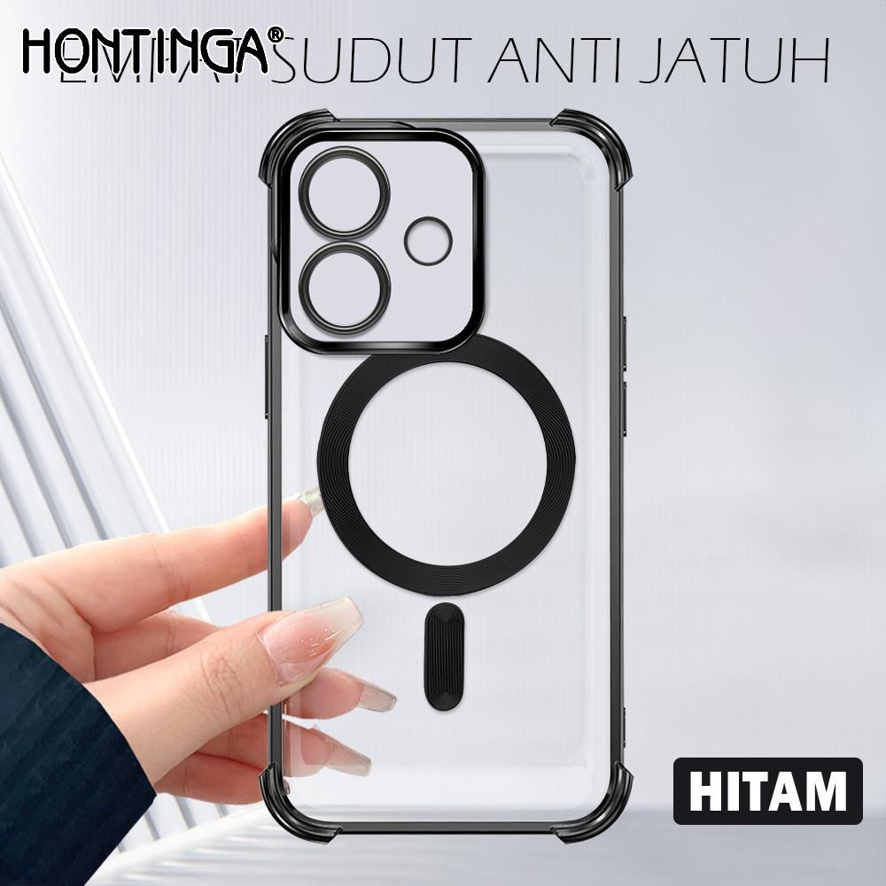 Hontinga Casing Hp Untuk OPPO A3X A3 4G 5G Cassing Sofcase Ponsel Airbag Anti Jatuh Empat Sudut Mewa