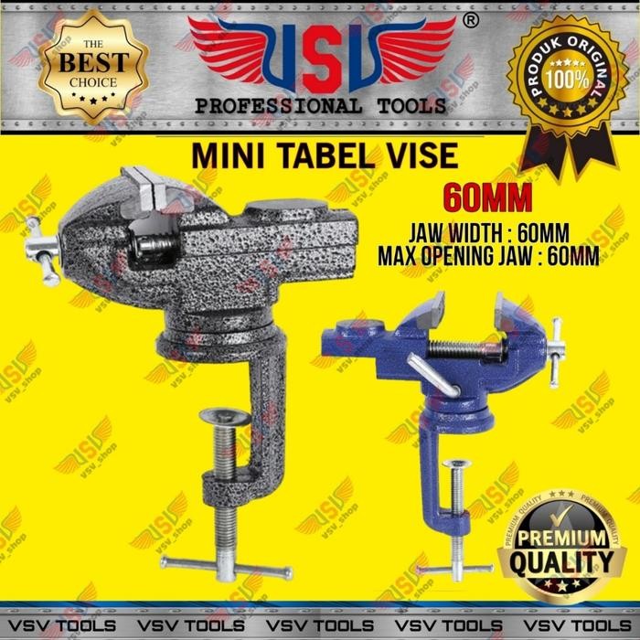 Catok Meja Mini Full Besi Ragum mini Bench Vise VSV Ragum kecil - 60MM