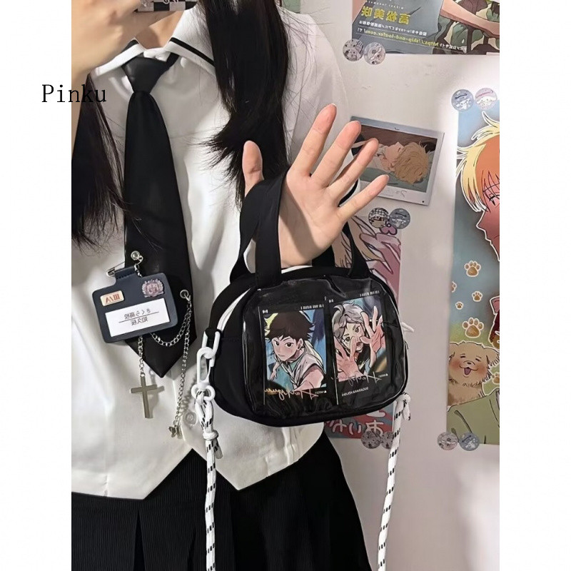 Tas Ita Bag Anime Jepang Transparan 2D, Tas Selempang Cewek Casual untuk Sekolah atau Event Cosplay
