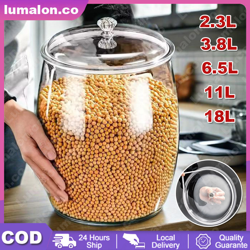 WOLDANSHOP Penjualan Panas Wadah Plastik Tertutup Berkapasitas Ekstra Besar, Stoples Transparan Taha