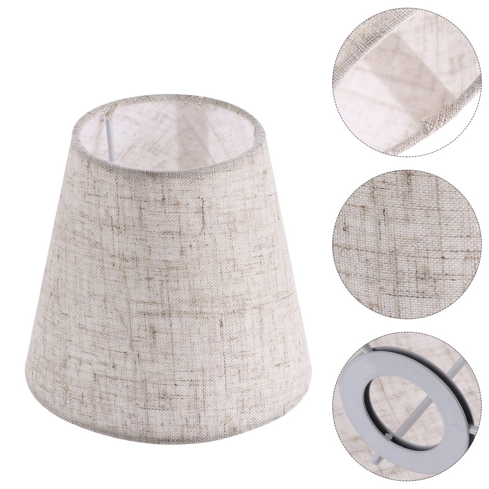 2pcs Cloth Lamp Shades Fabric Lampshade Bedside Ceiling Cover Woven Linen Lightshade Dustproof Easy 