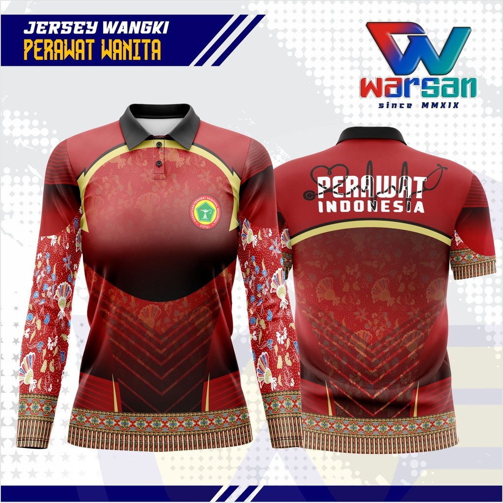 LAPAKSHOP JERSEY WANGKI PERAWAT WANITA / KAOS KERAH PERAWAT SEMI TUNIK WANITA / POLO WANGKI PERAWAT 