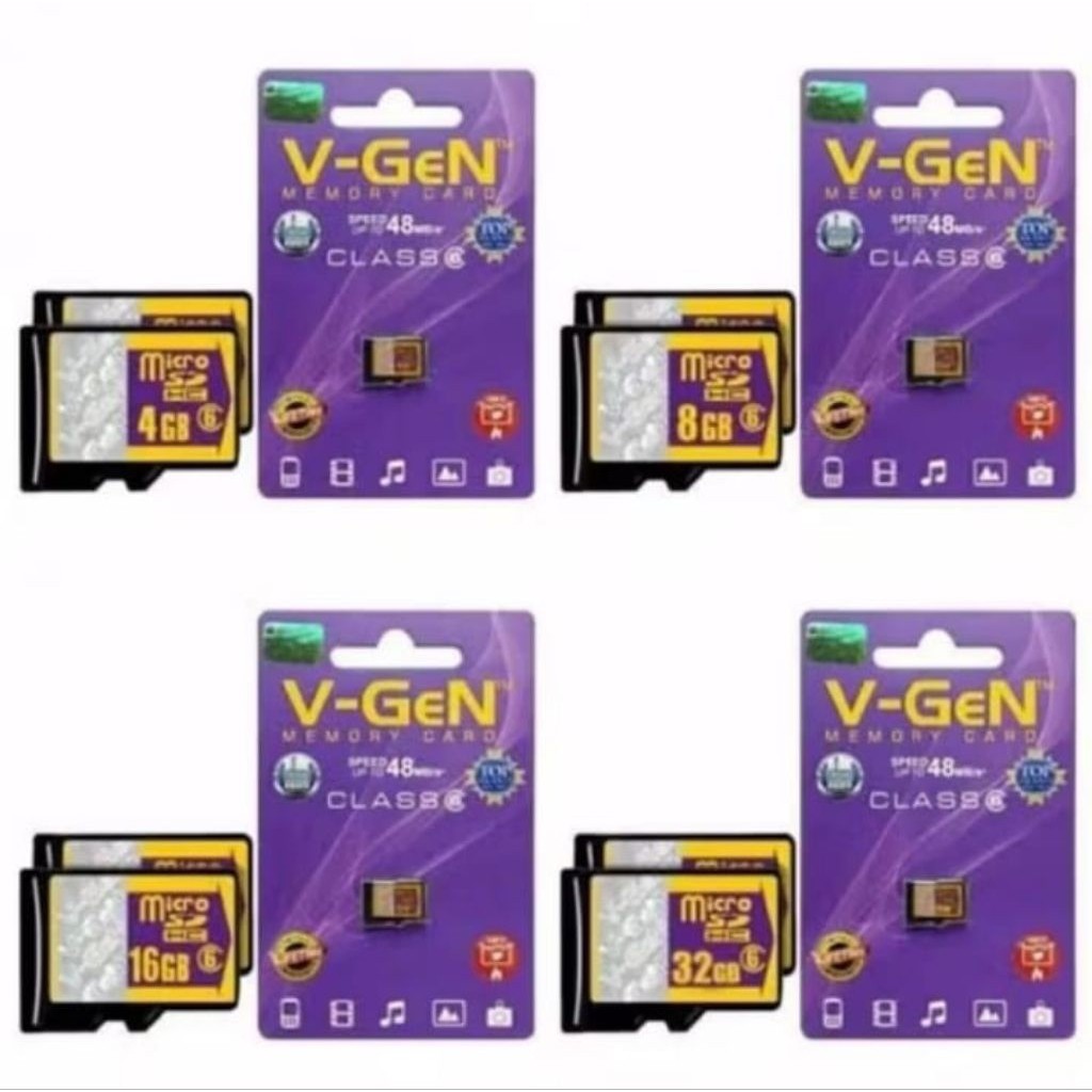 MMC VGEN Class 6 Memory Card 4GB 8GB 16GB 32GB 64GB Original Garansi Resmi Kartu Memori MicroSD