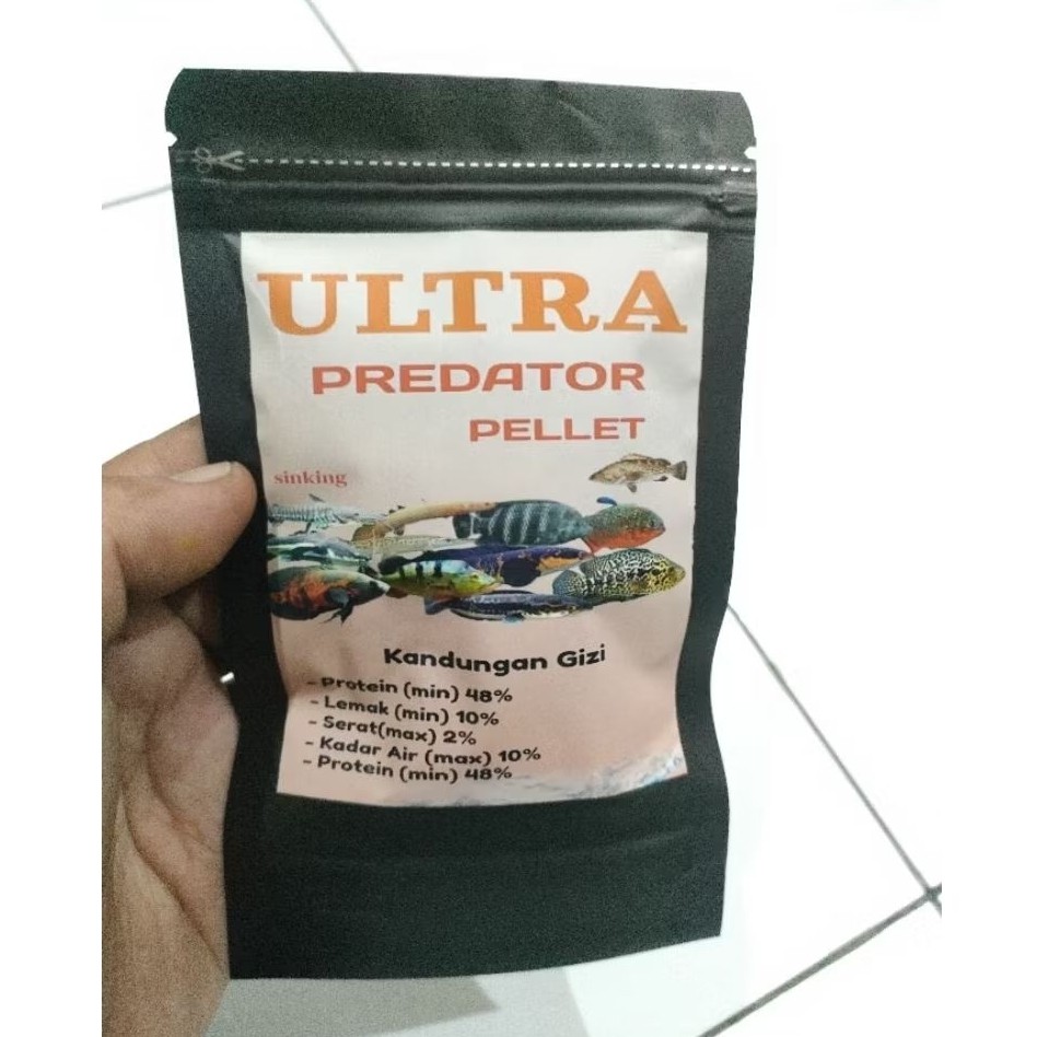 Pakan Pelet Ultra Predator Pellet Tenggelam 3 mm Makanan Ikan Predator Sinking Berkualitas Tinggi