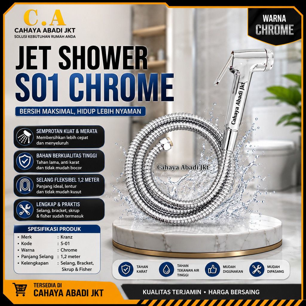 Jet Shower Kranz S-01 Chrome / Jet Washer Toilet Kranz S01 Chrome / Shower Cebok Kranz