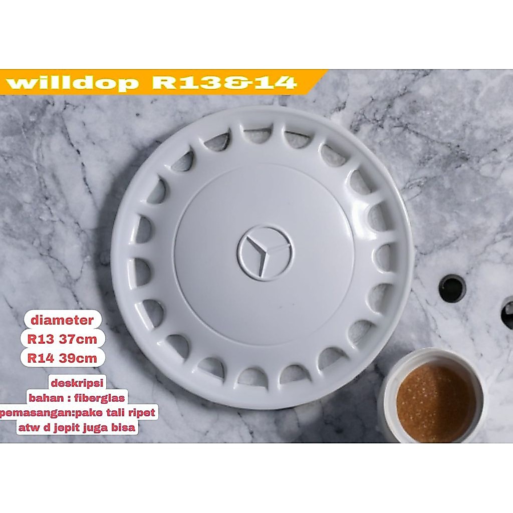 (1pcs) wildop Ring13 dan Ring 14 wheel dop RING13 Ring 14 silver dan putih model Toyota T120SS l300 