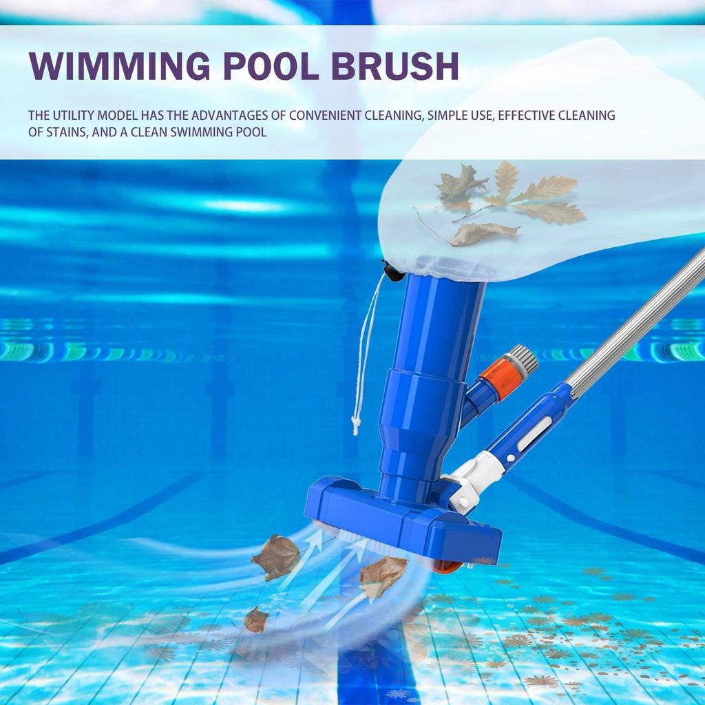 Brush Portable Pool Vacuum Handheld Vacuum Telescopic Pole Pool Vacuum Cleaner Useful Durable Swimmi