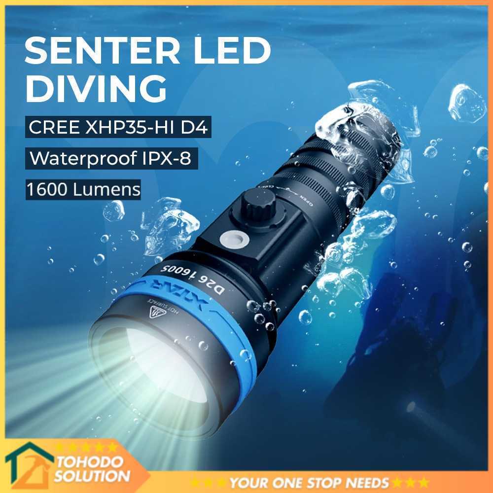 XTAR Senter Selam Diving CREE XHP35-HI D4 Waterproof IPX8 1600 Lumens - D26 1600S