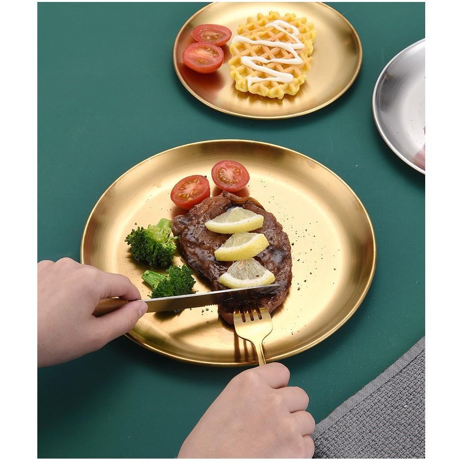 Piring Makan Sultan / Piring Makan Gold / Piring Stainless Gold/Piring Korea Aesthetic