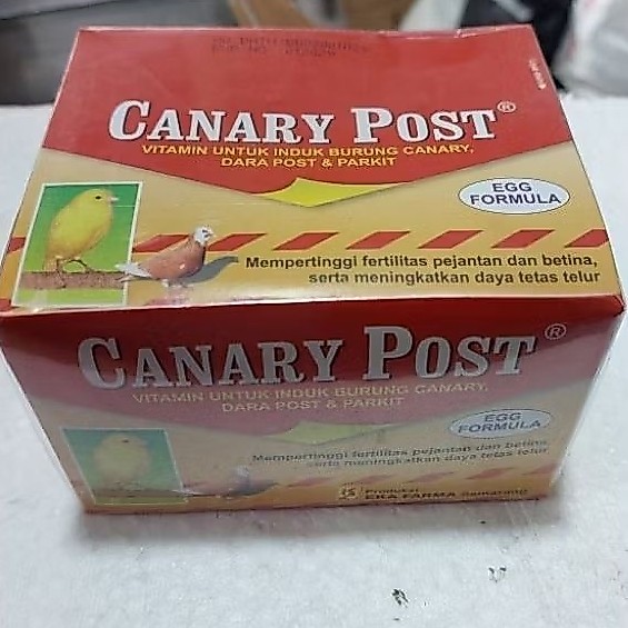 1 dus 20 saset CANARY POST KENARI POST VITAMIN INDUKAN BURUNG KENARI DARA POS PARKIT LOVEBIRD