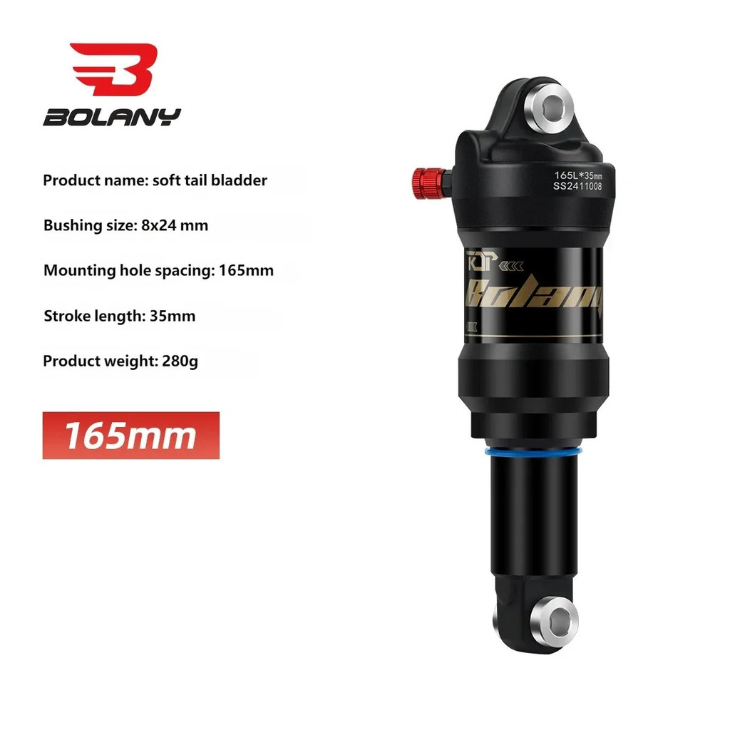 BOLANY MTB Downhill Rear Shock Damping Air Shock 165/190mm Peredam Kejut Udara Sepeda Gunung Suspens