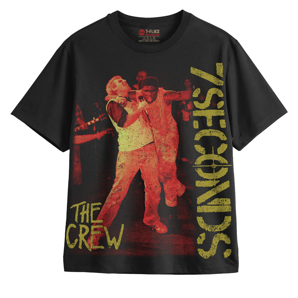 7 SECOND KAOS BAND TSHIRT OVERSIZE UNISEX HITAM - TFLIKS