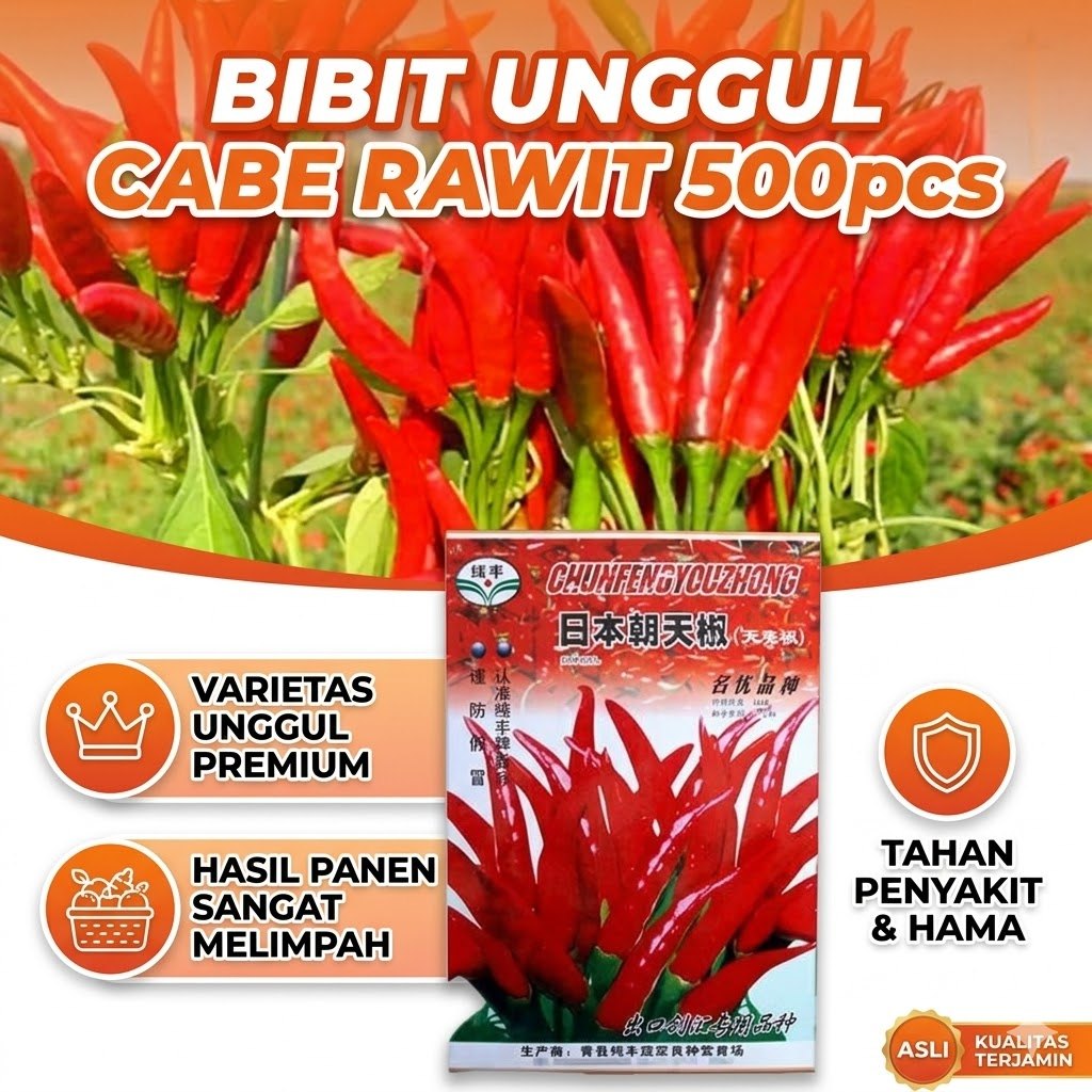 [COD] 500pcs Benih Cabe Rawit Unggul Bibit Cabai Rawit Hijau Dari Jepang
