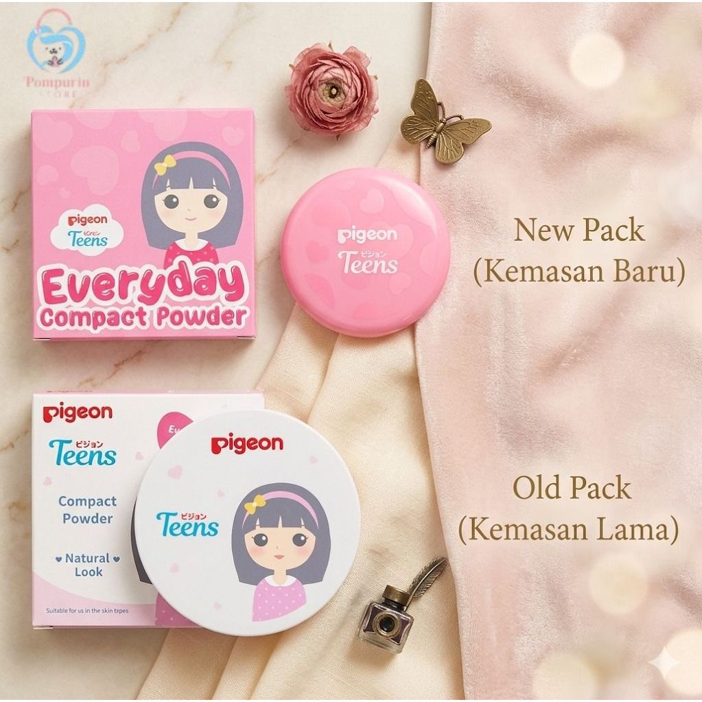 Pigeon Teens Everyday Compact Powder - Bedak Padat Pigeon Pack Pink