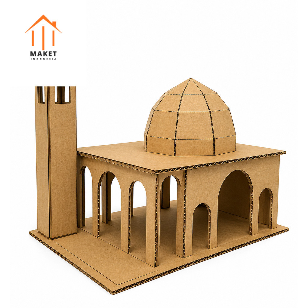 MAKET MINIATUR MASJID KARDUS KERAJINAN Mainan Edukasi DIY Anak