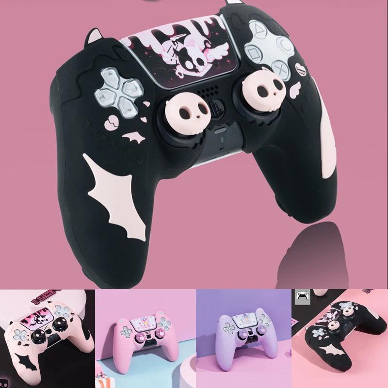 Sweet Skull Silicone Skin Cover Gamepad Sticker Soft Case For Sony Dualsense 5 PS5 Controller Thumb 