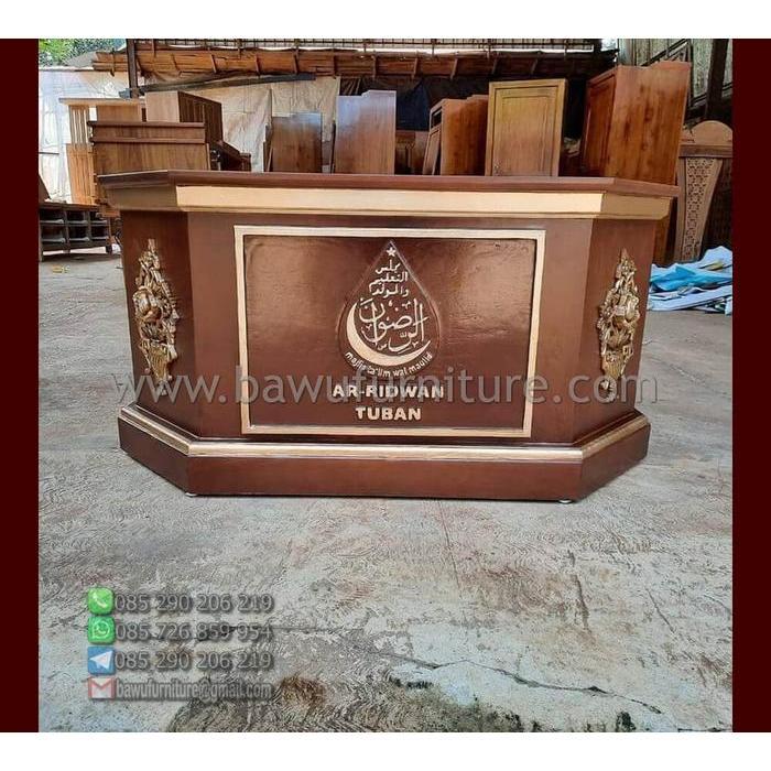 Meja Majelis Taklim Duduk - Mimbar Majelis Minimalis Kayu Jati Jepara 01