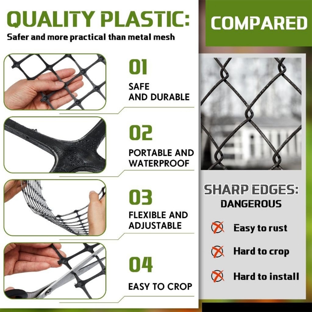 Pagar Jaring Kebun Jaring Kawat Plastik HDPE Lebar 1-1.2m jaring tanamankebun Jaring pagar ayamkebun