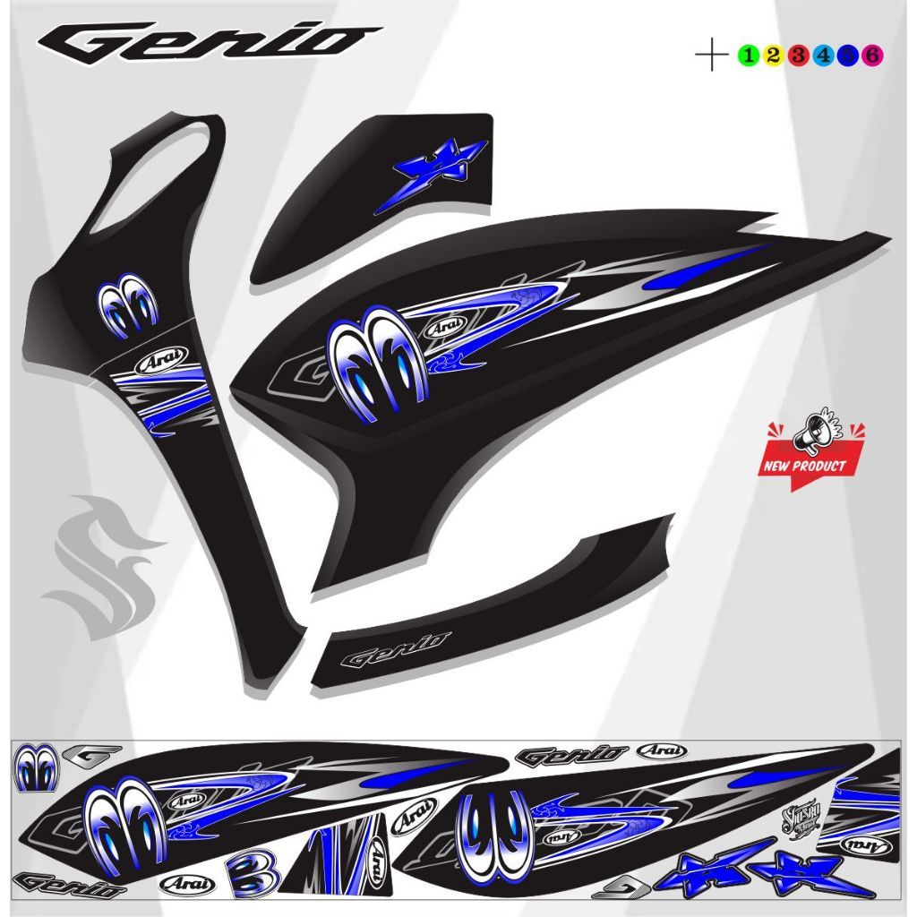 VARIASI STIKER MOTOR ALL GENIO VARIASI STRIPING GENIO