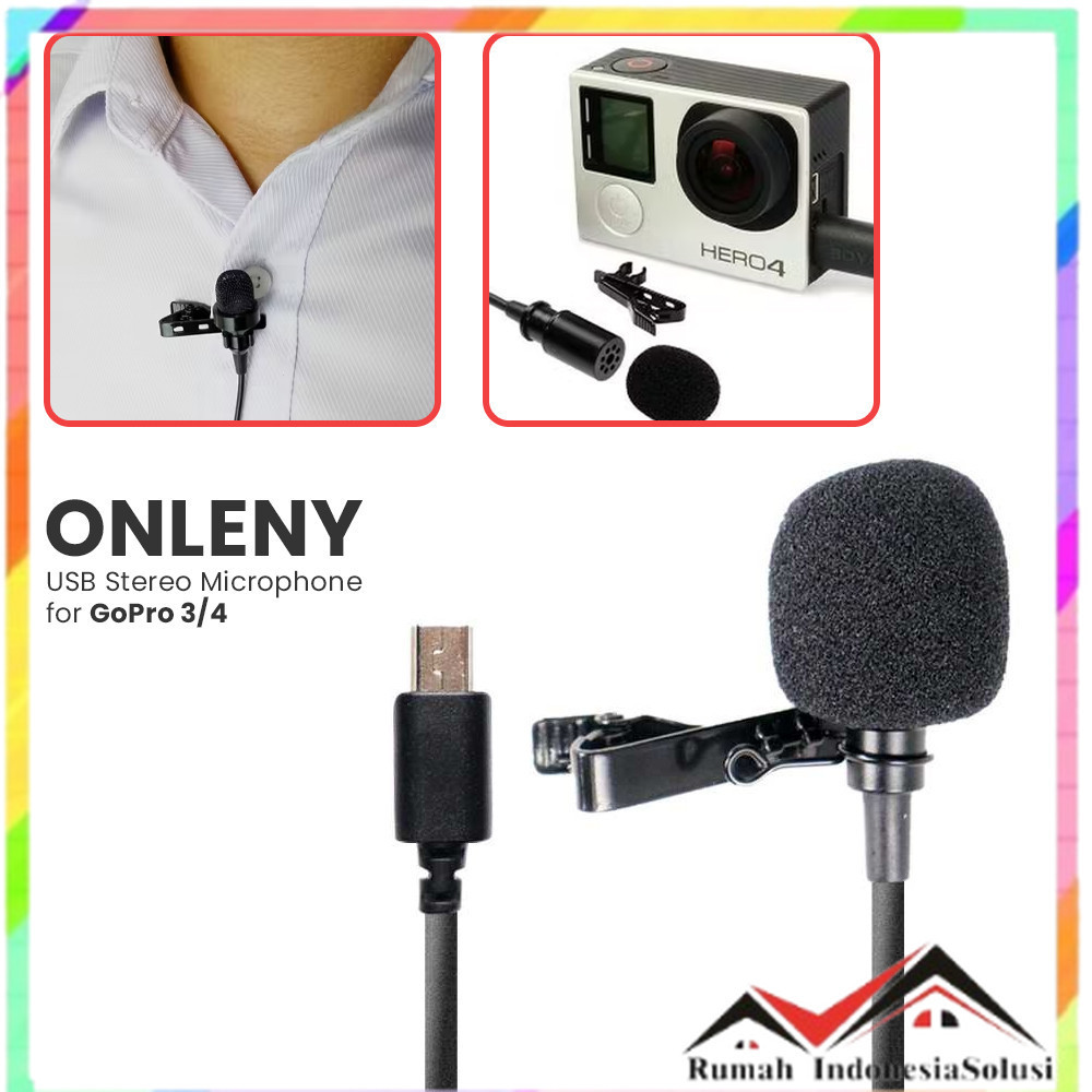 

- ONLENY USB Stereo Microphone for GoPro 3/4 with Clip - DZ0288 -