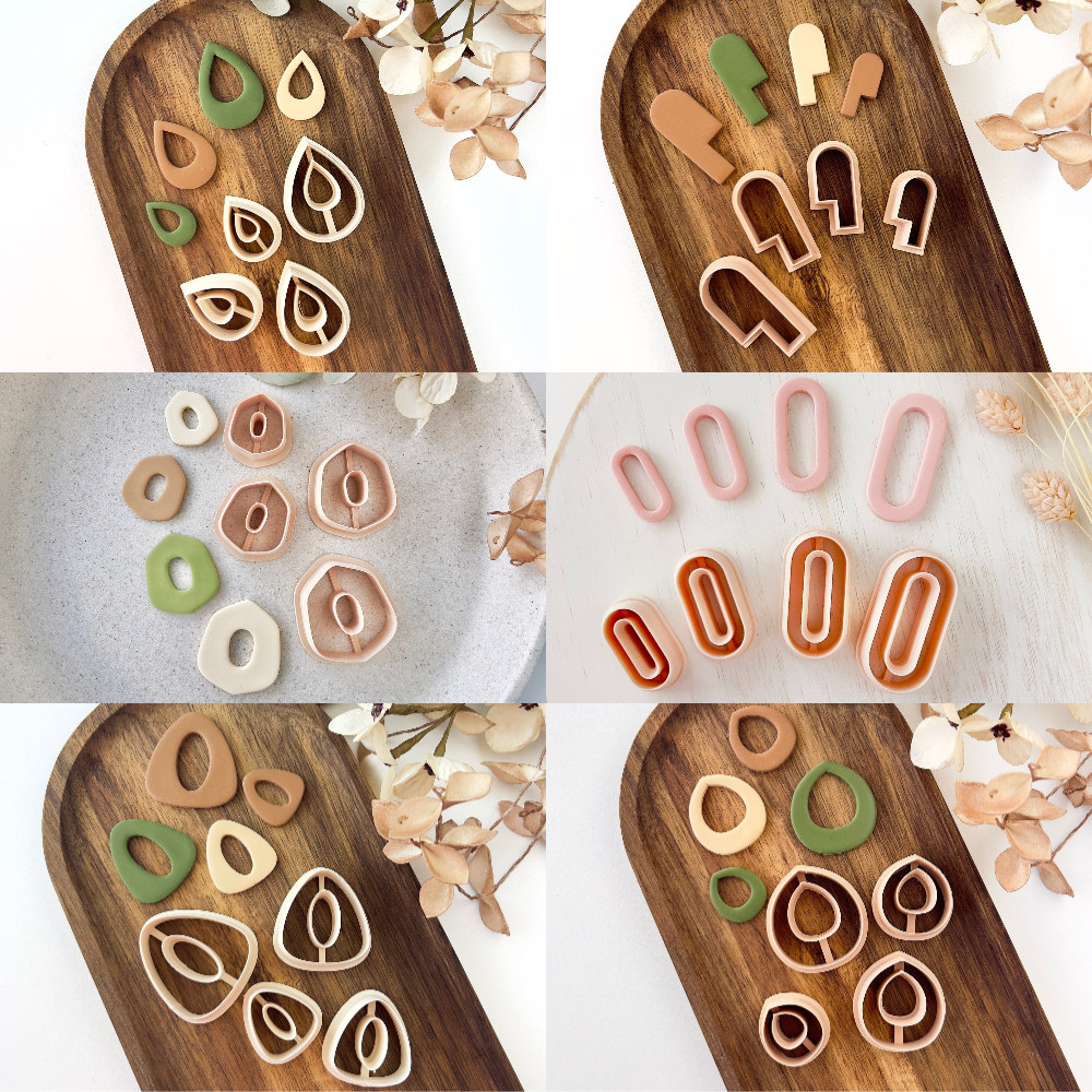 

4Pcs/Set Basic Shape Pendant Polymer Clay Cutter Cutting Molds Set Detailed Earring Making Tool Clay Supplies DIY Hand Tools