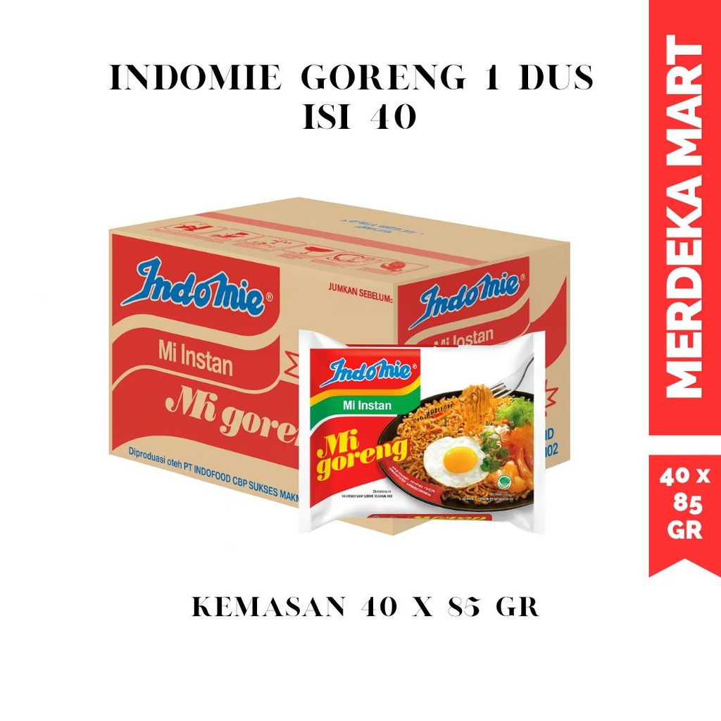 

(40 PCS) INDOMIE GORENG 1 DUS ISI 40 BUNGKUS ALL VARIAN MIE INSTAN Noodles Food