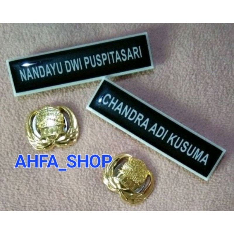 

Paket Name Tag ASN dan pin korpri