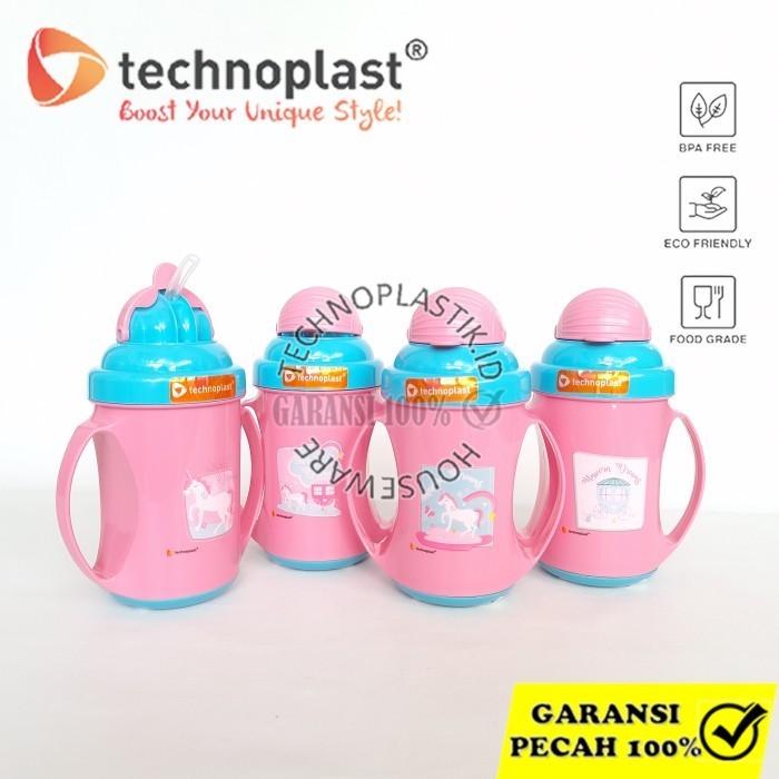 Mug Bayi Unicorn 350 ml – TECHNOPLAST Unicorn Dreams, Pegangan + Sedotan