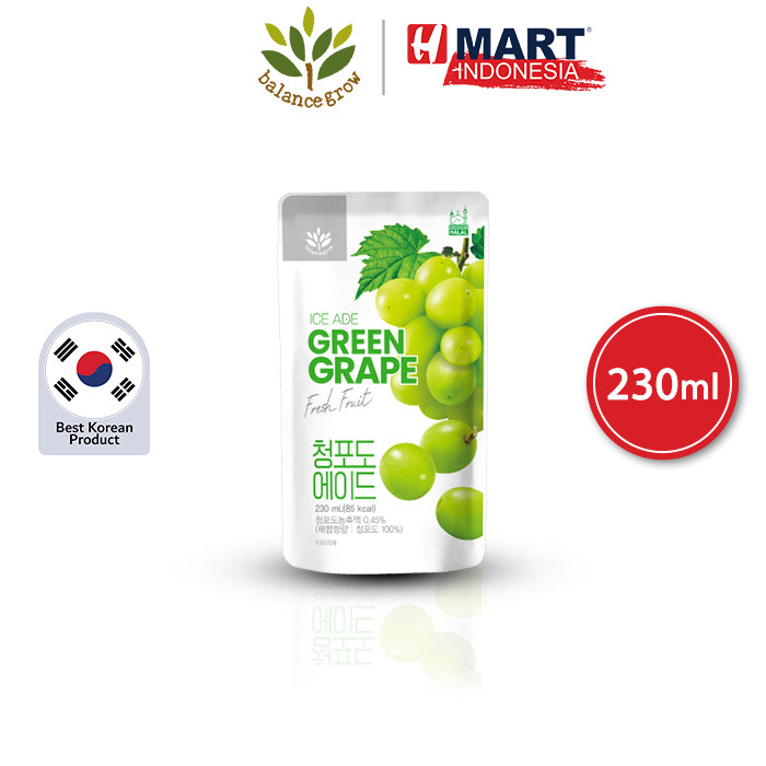

BALANCE GROW Ice Ade Green Grape - Minuman Rasa Buah Anggur Hijau 230ml