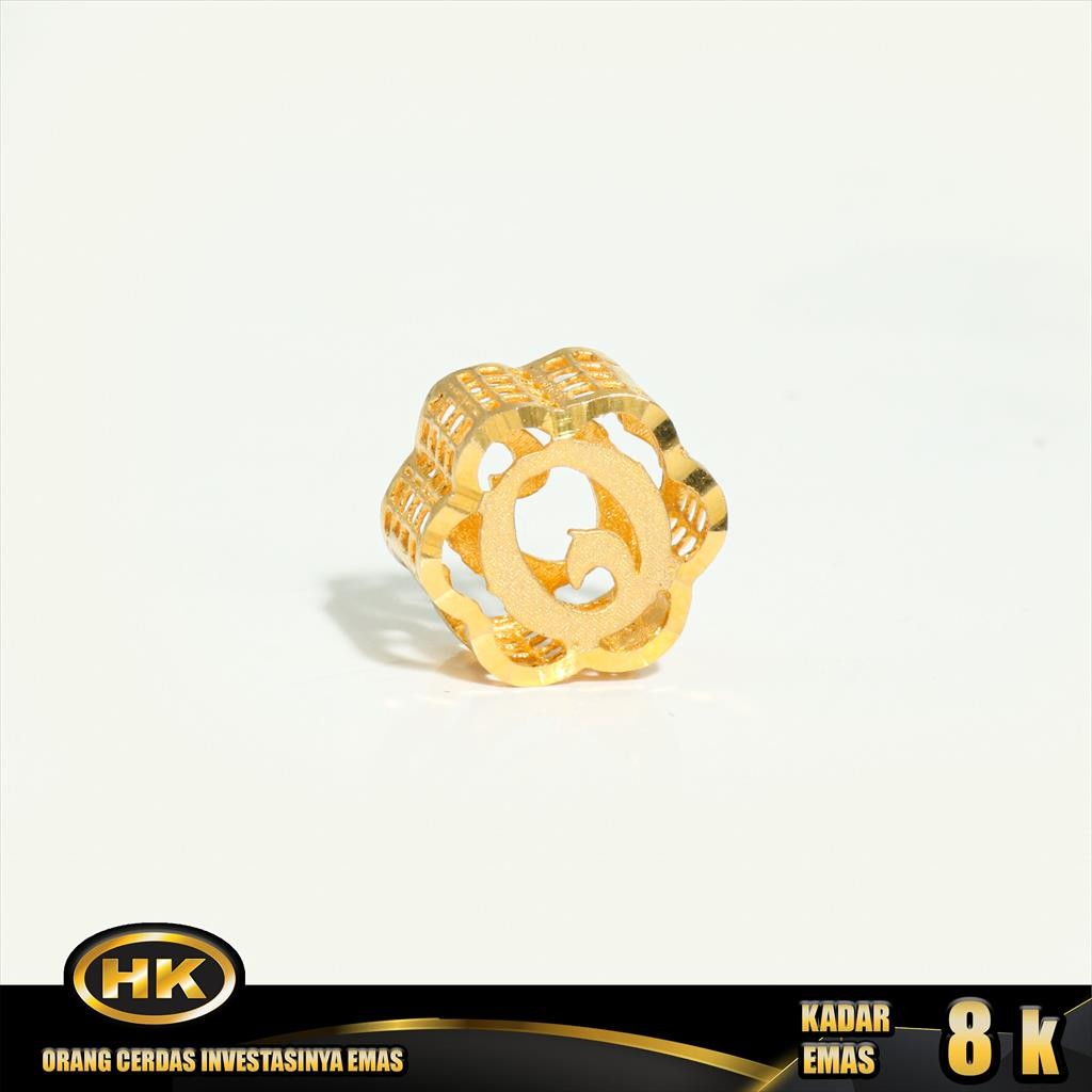 Liontin Emas 8K - Huruf Q -HK Gold