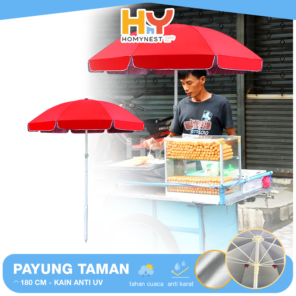 HOMYNEST Payung Jualan 180 Cm Bahan Kain Oxford Kanopi Dagang Bazar Lapak Cafe Berkualitas