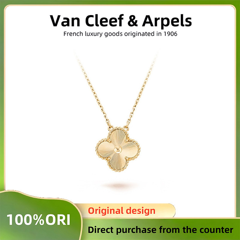 [100% Original]Van Cleef & Arpels Alhamdra Four Leaves Lucky Series Pendant,Kalung Wanita,Clover,Kal