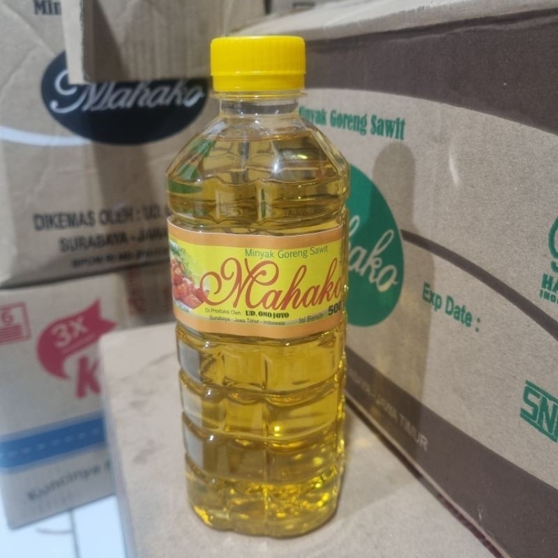 

Minyak Goreng 500ml MAHAKO 1 Karton Kemasan Botol ( 1Dus Isi 24 Botol )