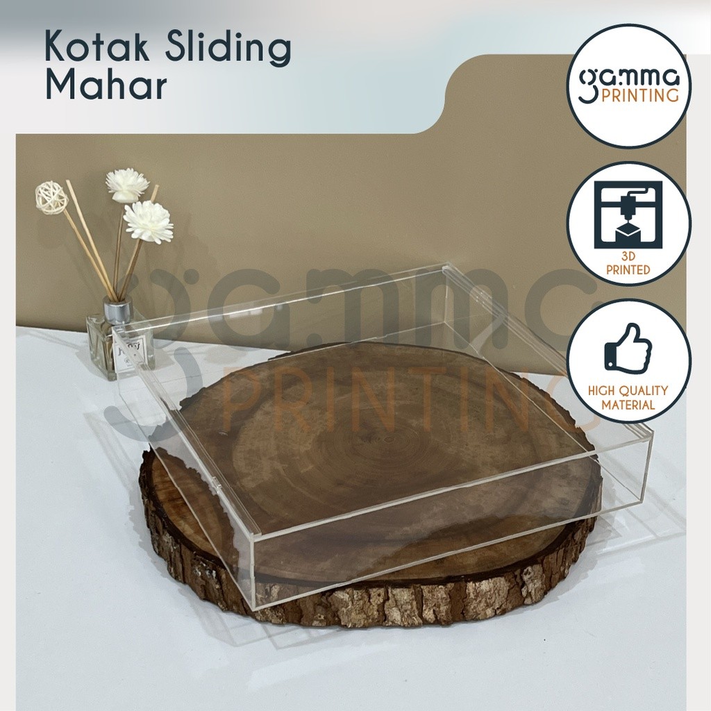 

Box Arcylic Tutup Sliding / Kotak Mahar Akrilik / Gift Kado / Serbaguna