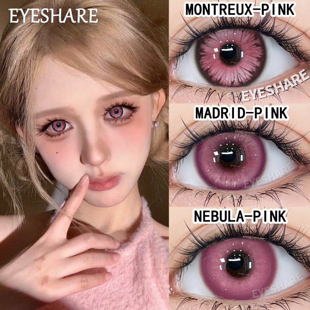 Eyeshare Softlens MONTREUX Seri Pink Purple Cosplay Softlens Colored Lenses Softlens 14.5mm 1 Pasang