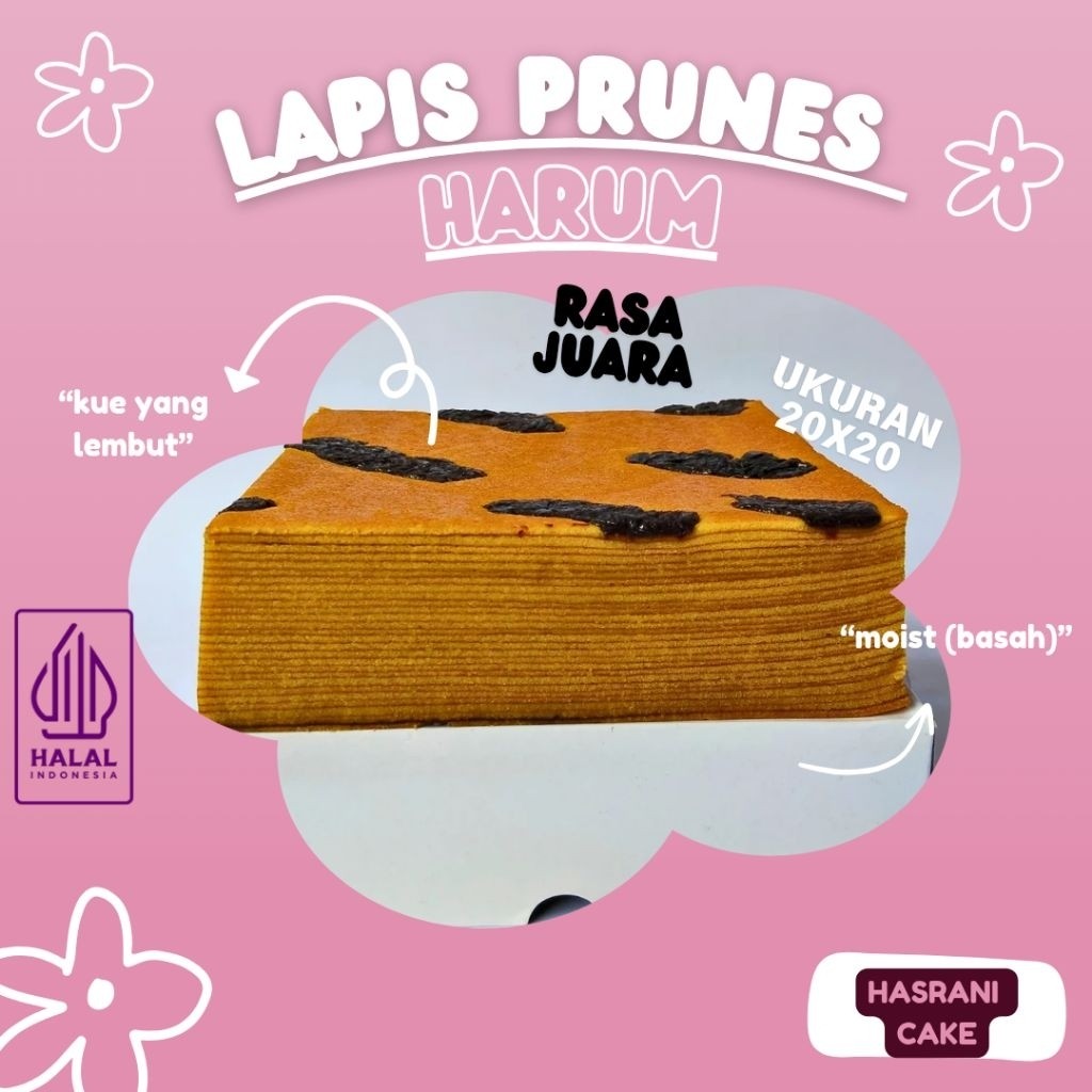 

Lapis Legit Murah Enak (KUALITAS REGULAR) 20x20 PRUNES HARUM HALAL