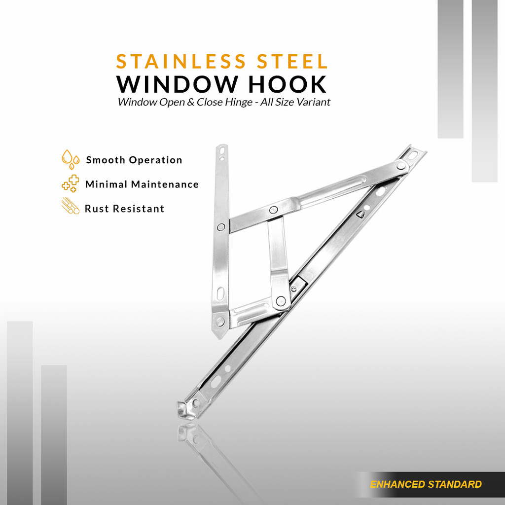 Engsel Geser Casement Jendela Kayu Universal Stainless Steel