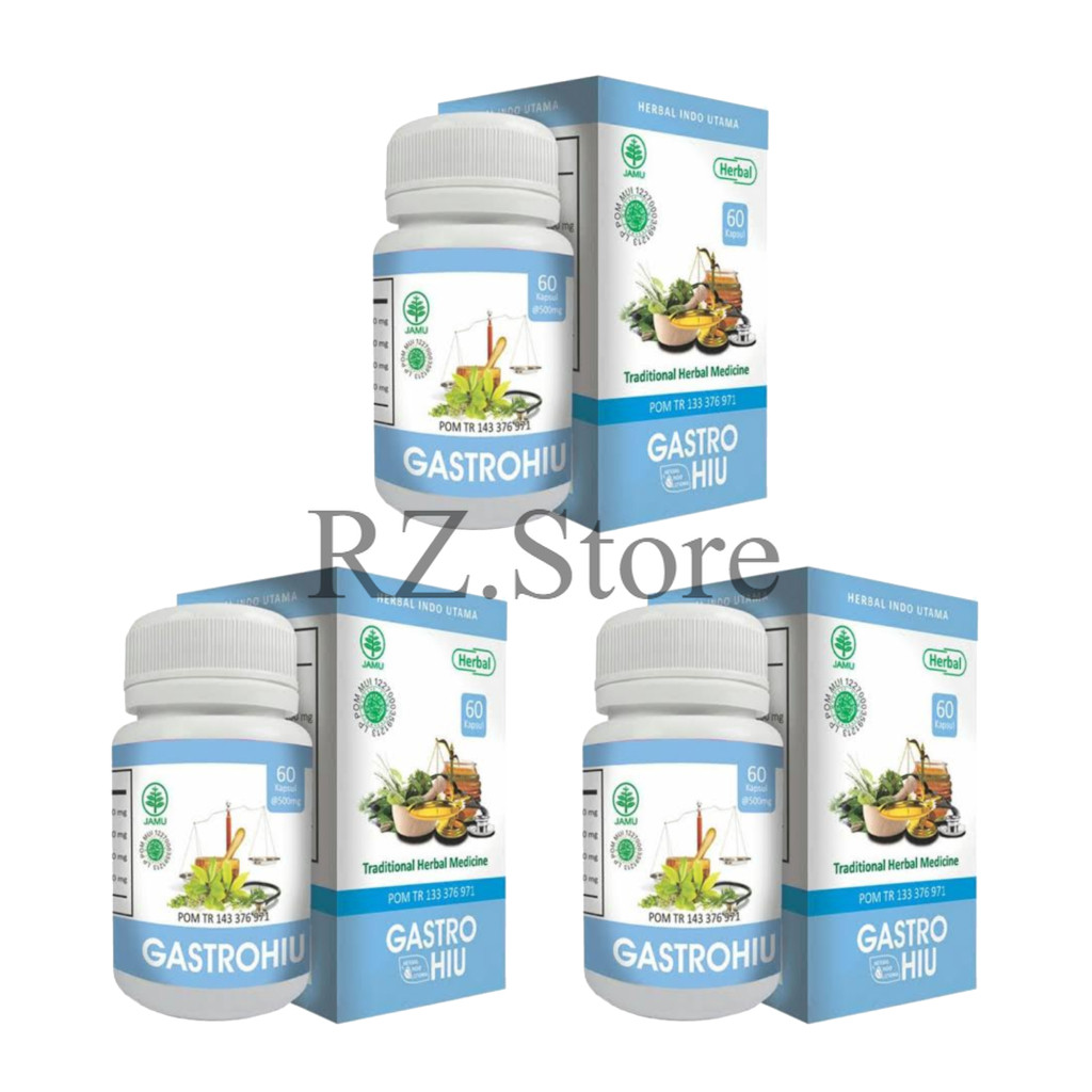 3 PCS GastroHiu Gastro Hiu Kapsul Herbal – Membantu Meringankan Gangguan Lambung & Perut Kembung