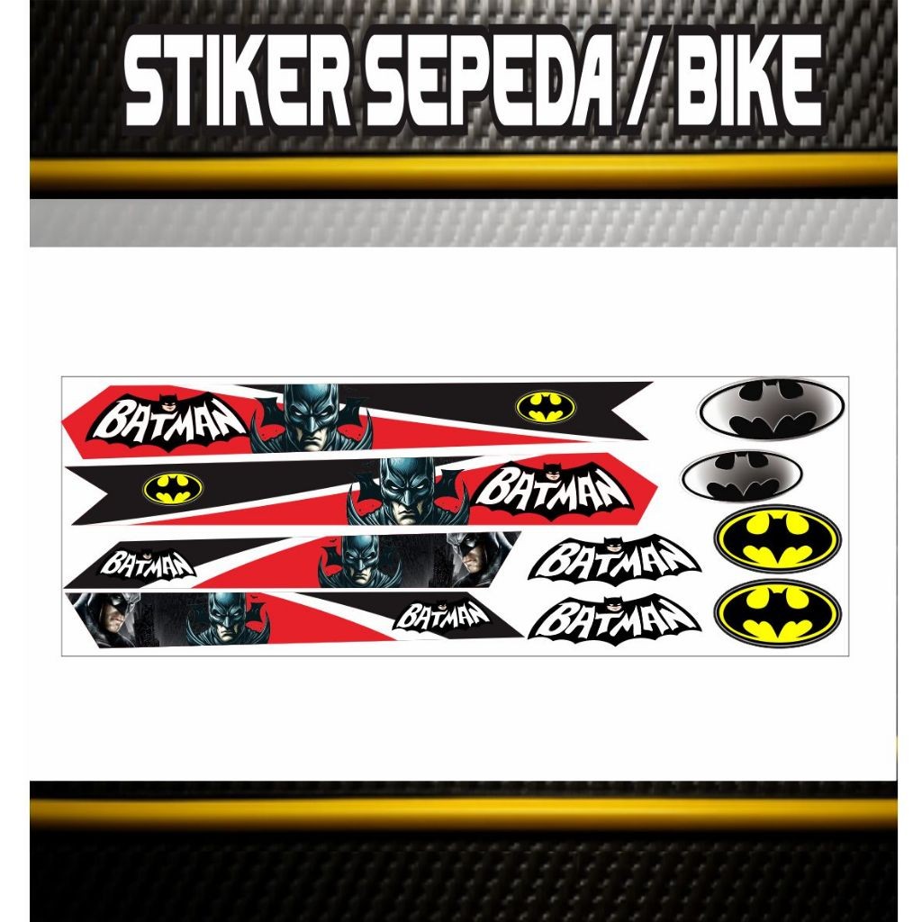 VARIASI STIKER SEPEDAH MOTIF BATMAN STIKER LIS STRIPING SEPEDAH BMX STIKER SEPEDAH