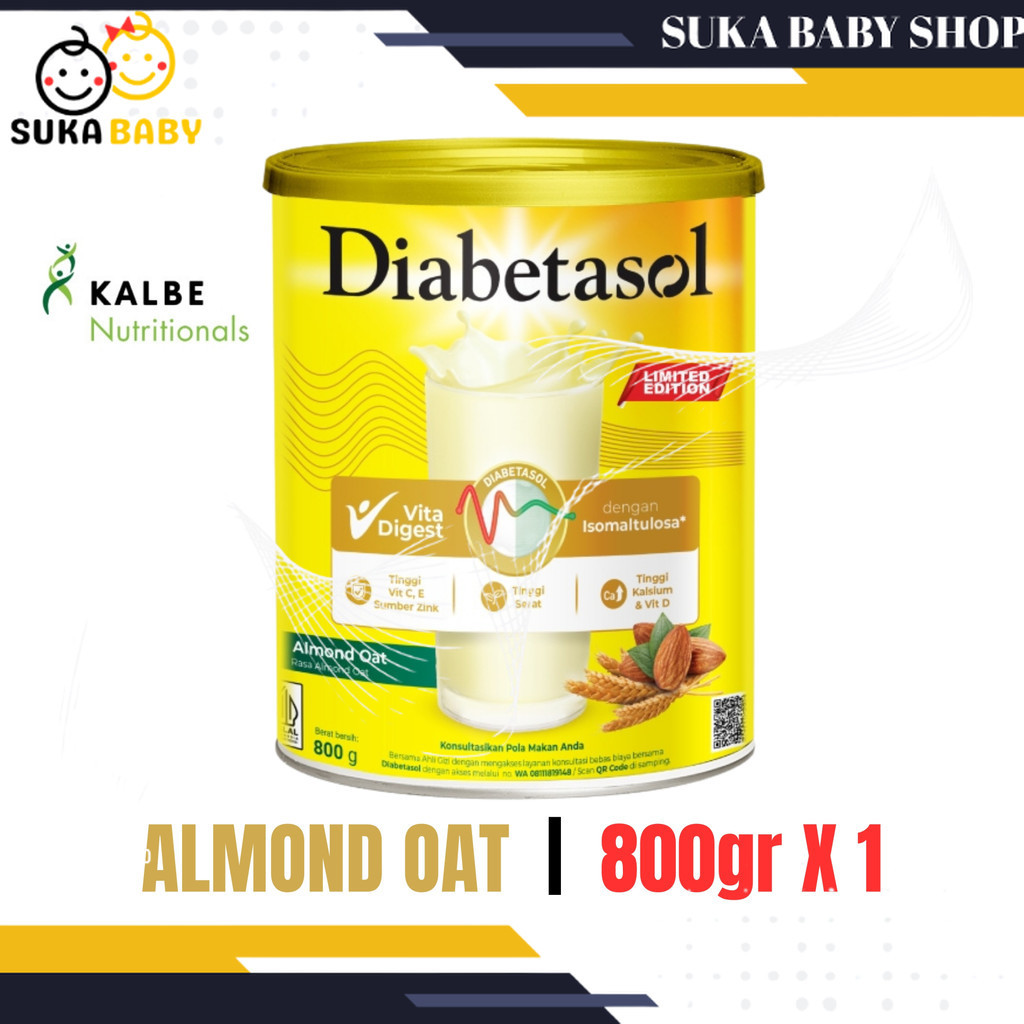 

Diabetasol Almond Oat 800g Susu Diabetes Pengganti Makan Kontrol Gula Darah Suka Baby