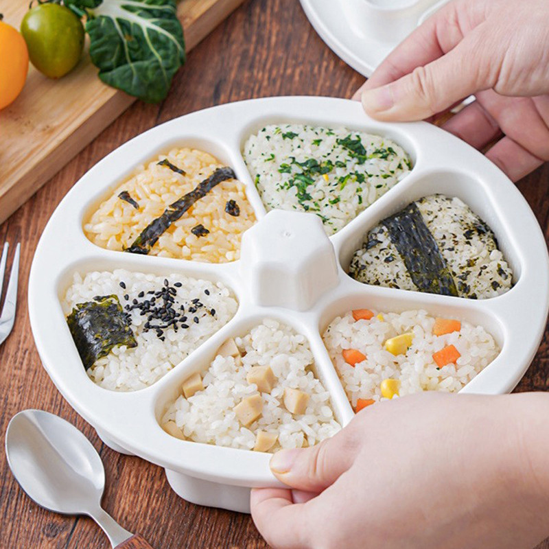 Triangle Onigiri Bento Box Nonstick DIY Sushi Plastic Mold Lunch Japanese 6 In 1 Triangle Onigiri Lu