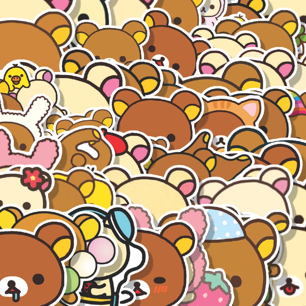 

Stiker Cutting Pack Stiker Kartun Rilakkuma Isi 100Pcs Series Aesthetic Lucu Keren Untuk Koper Bahan Vynil