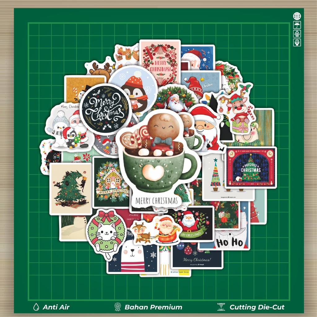 

HOT 50 PCS STIKER Stiker Tema Natal V1 Stiker Fashion Cars Decal Dingin Kartu Album Custom Vinyl Anti Air- Sticker Aesthetic Buku Journal Koper Casing HP Tablet Laptop Helm Motor Botol Minum