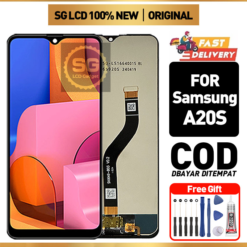 LCD SAMSUNG A20S Original Ori asli Touchscreen Fullset For Glass Touch Screen Digitizer