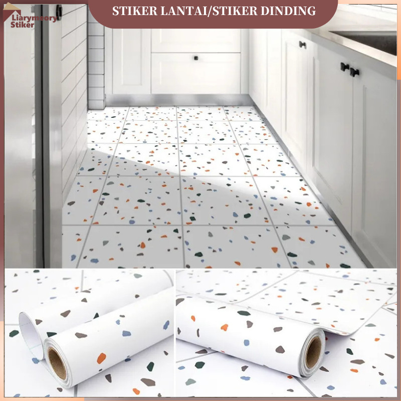 KTYO - Sticker Lantai Kamar Mandi Anti Licin 61X200cm Wallpaper Kamar Mandi Anti Air Tebal Perekat D