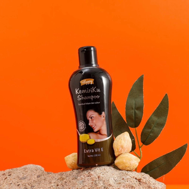 HAPPY KEMIRIKU Shampoo Penghitam Rambut Perawatan Rambut Rontok Beruban Shampoo Sampo Kemiri Origina